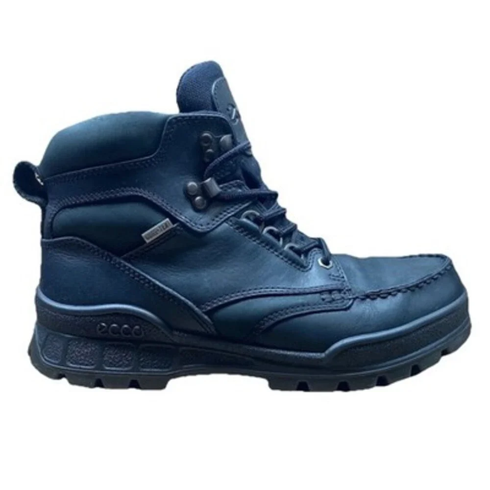 ECCO Track 25 GoreTex Mid Hiking Boot Mens EU 42 US 8.5 Waterproof Black Leather